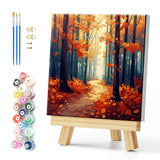 Natuyalo Paint by Numbers for Adults with Framed on Canvas, Autumn Forest Paint by Numbers Kits for Beginners, Forest Path DIY Acrylic Painting Kits with Frame Ideal Gift (12x12 Inch) Natuyalo