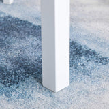 HOMCOM 3-Piece Wooden Square Dining Table Set with 1 Table and 2 Chairs and Sturdy Metal Frame for Small Space, White HOMCOM