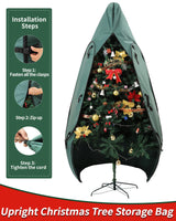 Christmas Tree Bag 9 Ft Upright Christmas Tree Storage Bag 9 Foot Tree, Christmas Tree Cover for Upright Storage Fit 8 Ft / 9 Ft / 10 Ft, Artificial Christmas Tree Storage Bag BakCover