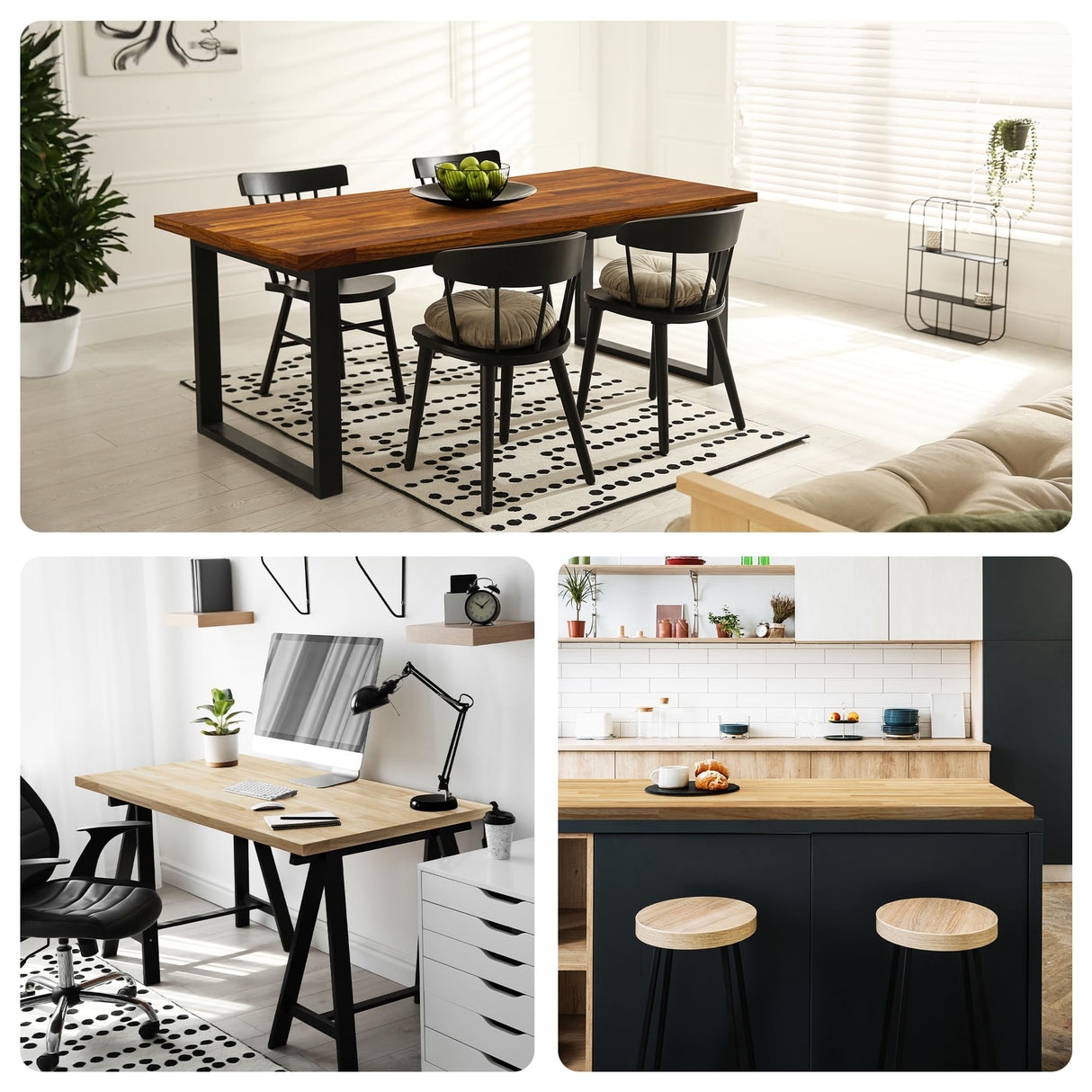 Bme Hevea Solid Wood Butcher Block Table Top, Desk top, Unfinished Butcher Block Countertop for DIY Desktop/Kitchen Countertop, 5ft L x 30"W, 1.5in Thick Bme