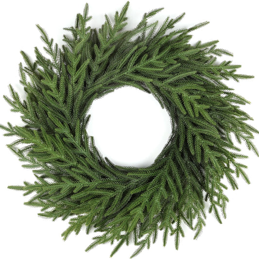 Artgar 26 Inch Pine Wreath - Christmas Wreaths for Front Door - Real Touch Pine Wreath - Large Artificial Green Pine Wreaths for Walls Windows Porches Farmhouse Indoor Outdoor Home Decor (Green)