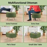 DAZONE Green Swivel Accent Chair with Ottoman, Comfy Barrel Armchair for Small Spaces, 360° Modern Fabric Lounge Chair for Living Room, Bedroom, Reading Nook, Home Office DAZONE