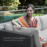 NICESOUL® 10 Pieces Large Size PE Rattan Outdoor Patio Furniture Sectional Sofa Sets with Side Tables Outdoor Wicker Conversation Sets Modern Luxury 29.3'' High Back Gray NICESOUL