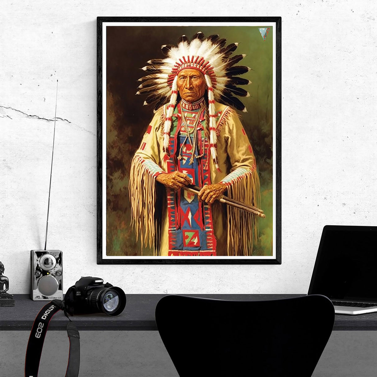 Kaliosy 5D Diamond Art Painting Kits for Adult Indians Tribe by Number Kits, Paint with Diamonds Art Man DIY Full Drill, Crystal Craft Cross Stitch Embroidery Decoration (12x16inch) 30x40cm Kaliosy