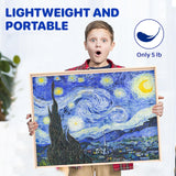 Rotatable 360-Degree Wheels Puzzle Board with Drawers and Cover 1500 Pieces Lightweight Portable Wooden Puzzle Table for Adults Kids 35'' x 26'' Woodever