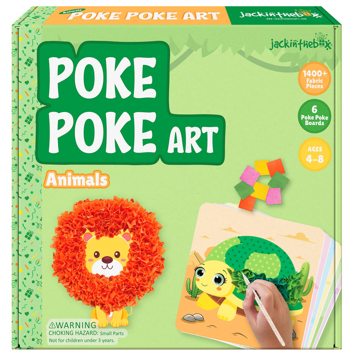 jackinthebox Poke Poke Art – Animals Theme Like Tortoise, Snail, Lion, Owl, Macaw, Butterfly, Mess-Free Sewing Art for Kids, Great Gift for Children, Toys for Girls and Boys Ages 4 5 6 7 8 jackinthebox