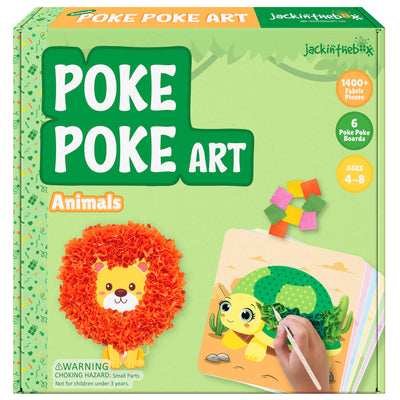 jackinthebox Poke Poke Art – Animals Theme Like Tortoise, Snail, Lion, Owl, Macaw, Butterfly, Mess-Free Sewing Art for Kids, Great Gift for Children, Toys for Girls and Boys Ages 4 5 6 7 8
