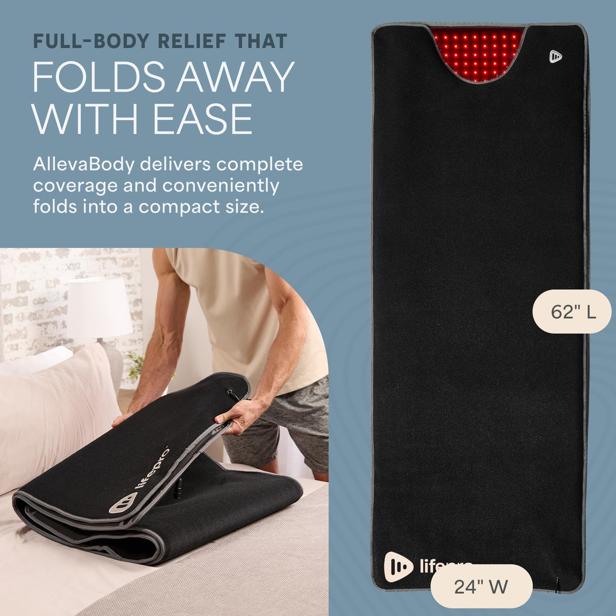 Lifepro Infrared Red Light Therapy for Body Blanket - Lessens Pain, and Enhances Recovery- Whole Body Care Mat with 3 Modes - Uses 660nm & 850nm Wavelengths LifePro