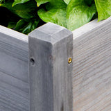 Outsunny Raised Garden Bed with 3 Planter Box, Elevated Wooden Plant Stand with Drainage Holes, for Vegetables, Herb and Flowers, Gray Outsunny