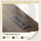 EnHomee 8 Drawers Dresser with Power Outlets and LED Lights,55" W Rustic Wooden Dressers & Chests of Drawers for Bedroom, Hallway, Closet, White, 55" W x 34.5" H x 15.7" D EnHomee