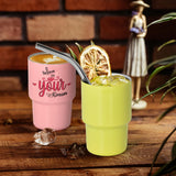 AGH 3 oz Mini Tumbler Shot Glass with Straw and Lid Colored Stainless Steel Sublimation Tumblers Cute Double Wall Vacuum Insulated Cups, 6 Pack AGH