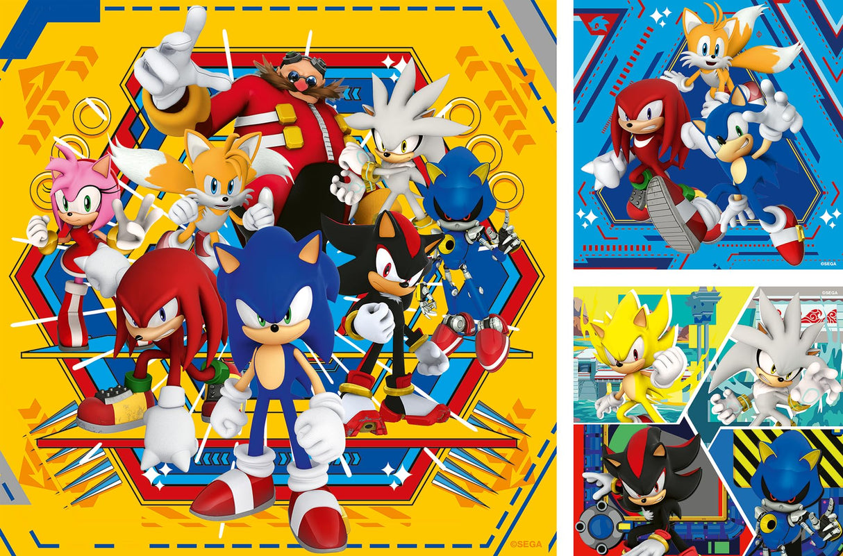 Ravensburger Sonic The Hedgehog 3 x 49 Piece Jigsaw Puzzle Set for Kids - Screen-Free Activity Boosts Concentration and Focus Ravensburger