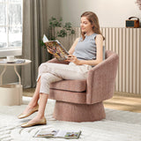 360°Swivel Accent Chair with Arms,Cozy Round Chenille Fabric and Soft Cushion Arm Chair for Living Room Bedroom Reading MilleLoom