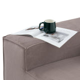 JACH 86.62" Modular Sectional Couch, Huge Plus Love Seat Sofa, Modern Comfy Corduroy Couches, Sofa Furniture for Living Room, Office, Apartment, Brown JACH