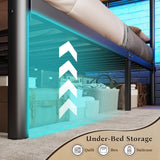 Homkdom Metal King Bed Frame and Headboard, Footboard, King Size Bed Frame with LED Light, Mattress Foundation with Under Bed Storage/No Box Spring Needed/Noise-Free/Easy Assembly, Black Homkdom