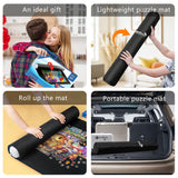 Sancallie Jigsaw Puzzle Mat Roll Up, 51"x34" Jigsaw Storage Felt Mat, Jigroll up to 2,000 Pieces, Gift Box with Drawstring Storage Bag, 3 Elastic Band, Hand Pump, Portable Puzzle mat Sancallie