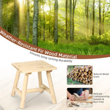 HOMEDIARY Wooden Adirondack Log Side Table, Cedar Wood Outdoor Square End Table w/Slatted Tabletop, Oversize 19.5” Indoor Outdoor Patio Side Coffee Table for Garden Patio Backyard Porch, Natural HOMEDIARY