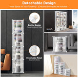 Portable Shoe Rack Organizer 72 Pair Shoe Storage Cabinet with Door 12 Tier Plastic Shoe Rack Shoe Organizer Stackable Shoe Shelves Detachable Shoe LOYALHEARTDY