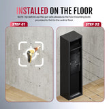 KAER 12-15 Gun Safe, Biometric Gun Safes, Rifle Safe, Gun Safe for Rifles and Pistols, Gun Cabinet, Fingerprint Gun Safes for Rifles,Gun safes for Home & Hunting with Gun Racks and Removable Shelves KAER