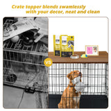 HiCaptain Foldable Dog Crate Table Topper, 48 inches Wooden Dog Kennel Table Topper, Durable Decorative Dog Kennel Table Topper for Large Dogs - Rustic Style HiCaptain