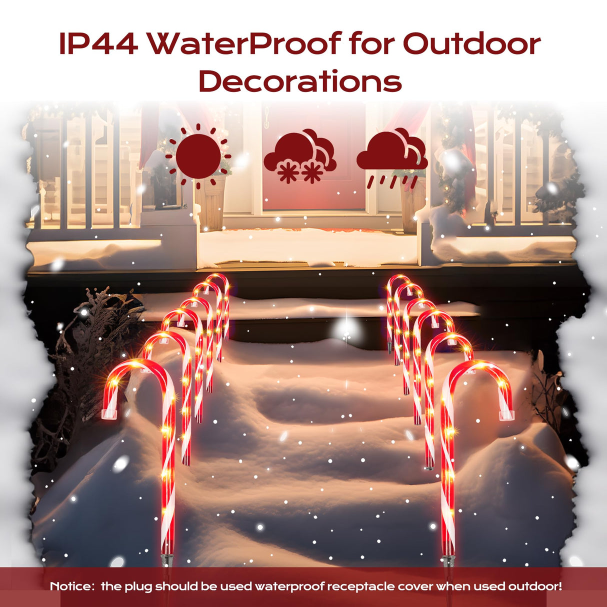 Christmas Candy Cane Lights 12Pcs Christmas Pathway Lights with 72 Count Incandescent Clear Lights, Connectable 12 Inch Pathway Makers Lights for Indoor Outdoor Walkway Patio Yard Lawn Decorations KiflyTooin