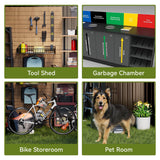 COMHOMA Shed Outdoor Storage Shed Metal,Lockable Doors Tool Sheds with Sloping Roof,Steel Garden Shed with Air Vent for Backyard,Patio,Lawn,Poolside (Brown, 10'x8') COMHOMA