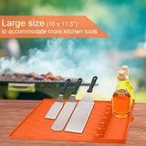 Grill Accessories Silicone Griddle Mat for Blackstone Side Shelf, Silicone Spatula Pad Mats Cooking Gadgets Barbecue Tools for Outdoor BBQ Kitchen Countertop by EANINNO Orange EANINNO