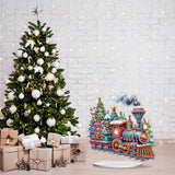 ARPADAMO Diamond Art Tabletop kit for Adult,DIY Diamonds Painting kit,Christmas Train Diamonds Painting for Adult, 7.8x7.6 inch Acrylic Diamonds Painting Board Kit, Special Crystal Diamond ARPADAMO