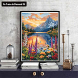 Zariocy Paint by Numbers Kits for Adults - Mountains Lakes DIY Oil Paintings Canvas Acrylic Paint Set - Landscape Paint by Numbers Kit for Beginners and Ideal for Home Decor 16x20 inch Zariocy