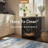BEIMO Runner Rug for Hallway Kitchen 2x6 Machine Washable Runners Rug for Entryway, Blue Cream Soft Modern Abstract Throw Rugs, Floor Carpet with Non Slip Rubber Backing BEIMO