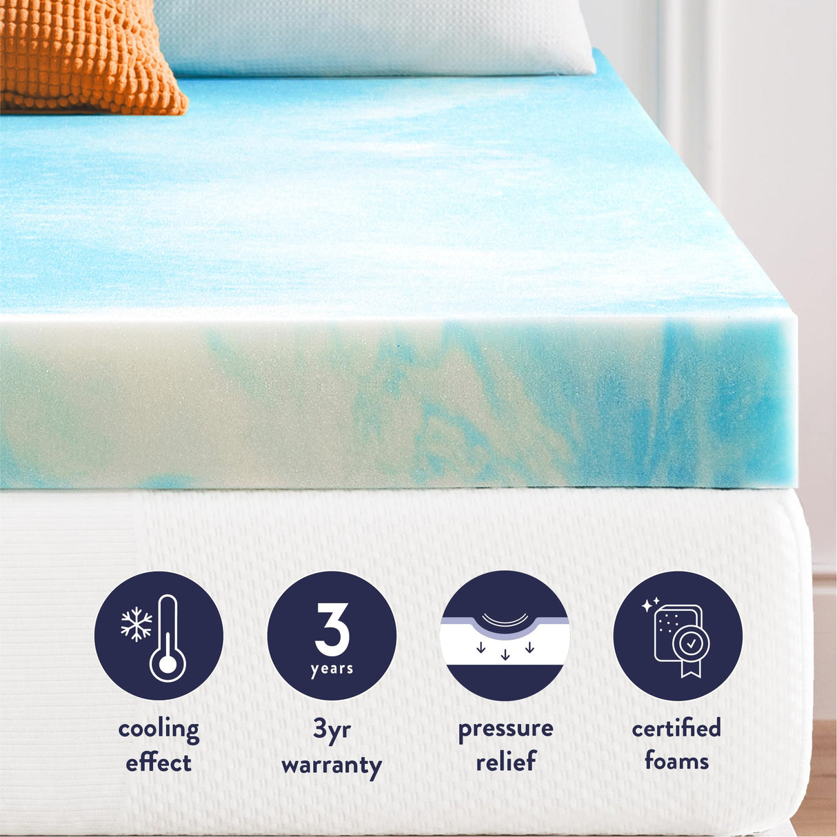 Best Price Mattress 4 Inch Swirl Gel AeroBreeze Cooling Air Flow Memory Foam Mattress Topper, Dorm Essentials, King Best Price Mattress