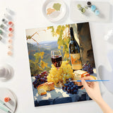 Wine and Cheese Paint by Numbers Kit for Adults - DIY Painting on Canvas 16x20 Inches, Adults' Paint-by-Number Kits Acrylic Paint Set for Beginners, Culinary Art Kit for Home Decoration or Gifts DecorFriday