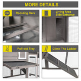 Ketive Chicken Coop Large Wooden Chicken Tractor - with Wheels Waterproof Outdoor Hen House Poultry Cage Back Yard Chicken Coops with Run, Laying Boxes and Secure Enclosure (Sloping Roof) ketive