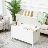 HOOBRO Toy Box, Retro Wooden Look Storage Chest with Safety Hinge, Entryway Storage Bench Supports 220 lb, 29.9 x 15.7 x 18.9 Inches Toy Chest Organizer, Easy Assembly (White) WT75CW01G1 HOOBRO