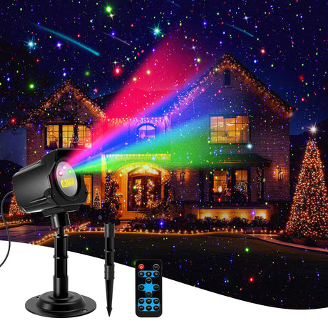 Yivsen Laser Christmas Projector Lights Outdoor, Christmas Halloween Decorations Stars Light Show, Efficient Heat Dissipation, Waterproof, Holiday Projector Decorations for House/Garden/Party/Wedding Yivsen