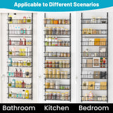 ElegantArray 8-Tier Pantry Door Oragnizer, Over The Door Pantry Organizer Rack and Storage, Hanging Spice Rack Shelves Door, Home Office Laundry Room Bathroom & Kitchen Organization Essentials Metal ElegantArray