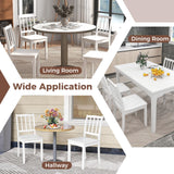 Giantex Farmhouse Dining Chairs Set of 2, Modern Kitchen Chairs w/Rubber Wood Legs & Curved Backrest, Ladder Back Diner Chairs, Wooden Side Chairs for Study, Dining Room, Load 400 LBS, White Giantex