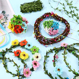 Zeyune 20 Sets Flower Crowns Making Kit, Make Your Own Flower Crown Wreath Garland Headbands Craft Kit Handmade DIY Fairy Floral Hair Accessories Gift for Girls/Teens/Women(Poppy) Zeyune