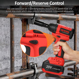 Lepmerk Brushless Cordless Impact Wrench Set, 1/2 inch, 320 ft-lbs / 430N.m Max Torque, Includes 3.0A Li-ion Battery and 8 Impact Sockets for Car Tires Lepmerk