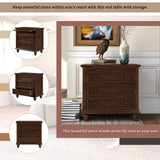 Merax Wood Nightstand with Drawers Set of 2, Bedside End Table with Pull Out Tray, Brown Merax