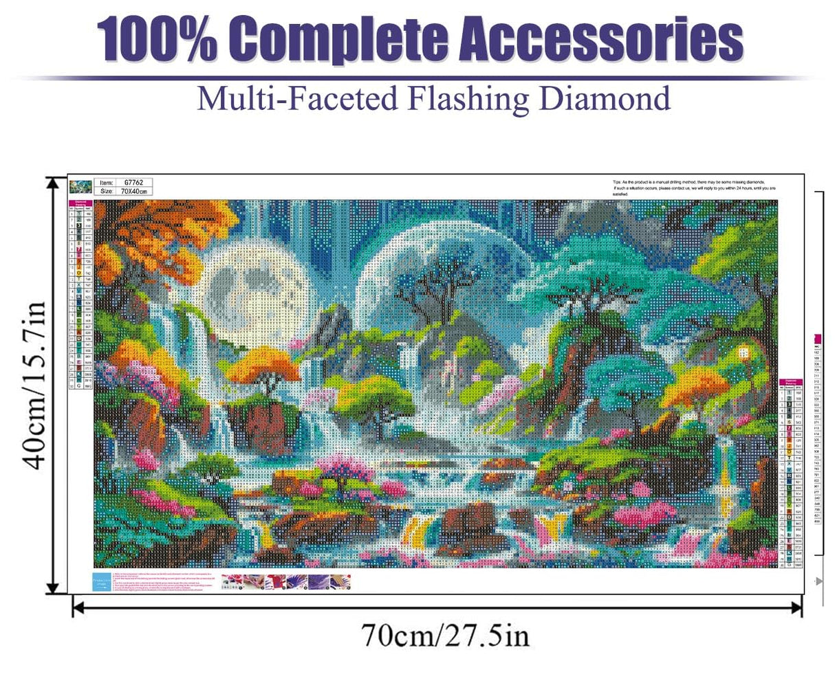 mjcakrn Landscape Diamond Painting Kits for Adults, Diamond Art Kits for Beginners 5D Full Drill Abstract Diamond Art Painting Kits Crystal Gem Art DIY Crafts Kits for Home Wall Decor 28x16inch mjcakrn