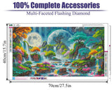 mjcakrn Landscape Diamond Painting Kits for Adults, Diamond Art Kits for Beginners 5D Full Drill Abstract Diamond Art Painting Kits Crystal Gem Art DIY Crafts Kits for Home Wall Decor 28x16inch mjcakrn