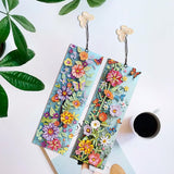 RUIFUU 4 Pcs 5D Flowers and Butterfly Diamond Art Bookmarks,DIY Diamond Painting Book Marks with Rhinestone Tassel for Graduation Birthday Reader Gifts RUIFUU