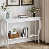 ChooChoo 47 Inch Narrow Console Table, Chic Accent Sofa Table, Entryway Table, White ChooChoo