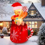 Crowye 6 FT Christmas Inflatables Gingerbread Inflatable Christmas Outdoor Decorations Cute Blow up Gingerbread Man in Hot Cocoa Mug with LED Light for Yard Garden Lawn Xmas Holiday Party Decor Crowye