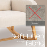 YUUIJOAA Rocking Chair Nursery - Glider Modern Accent Chairs Upholstered Linen Nursing Rocker Padded Armchair for Indoor Living Room Bedroom Beige YUUIJOAA