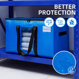 TAILI Extra Large Moving Bags, 4 Pack Blue Heavy Duty Totes For Storage with Visible Window, Wrap Around Handles, Storage Bags for Space Saving, Alternative to Moving Boxes TAILI