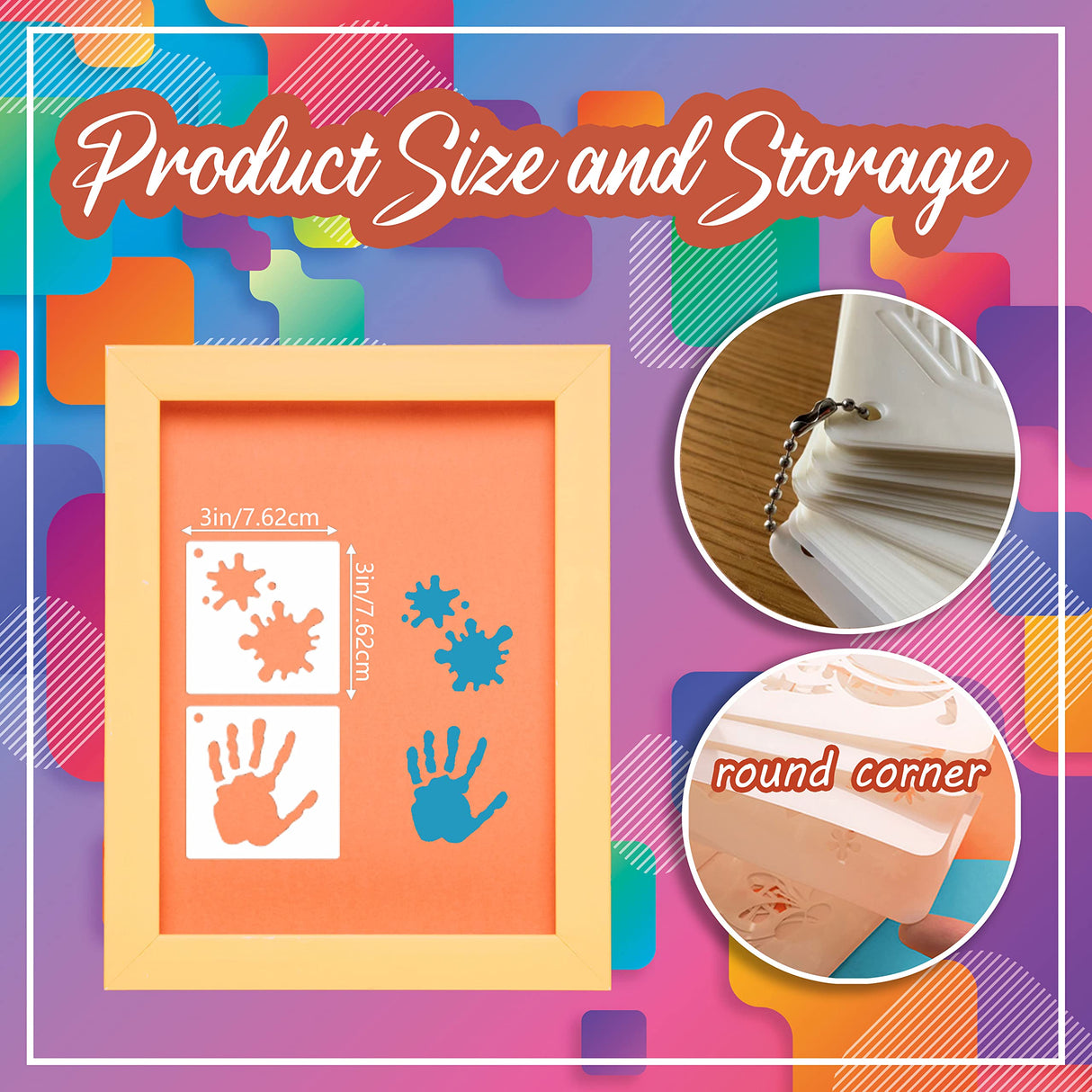 Graffiti Stencils for Crafts - Plastic Reusable Small Stencils for Wood, Rock Painting (64pcs/3inch) Felixcraft