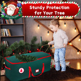NVRGIUP Large Christmas Tree Storage Bag, Fits Up to 7.5 ft Artificial Disassembled Trees with Durable Handles, Sleek Dual Zipper & Tag Card, Waterproof Tear-proof Holiday Xmas Bags Box for Years Use NVRGIUP