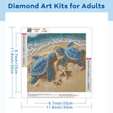 TOSTOG Turtle Diamond Art Kits for Adults, DIY Starfish Diamond Paintings Kits for Adults Beginner, Full Drill Beach Diamond Paintings Kit, Cute Turtles Gem Painting Wall Art Decoration 12 * 12 Inch. TOSTOG